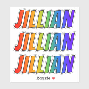 Sticker Prénom "JILLIAN" avec colorant arc en ciel amusant