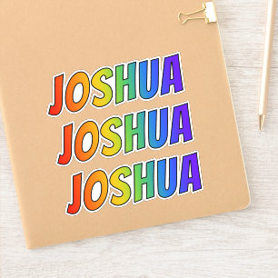 Sticker Prénom "JOSHUA" avec colorant arc-en-ciel amusant