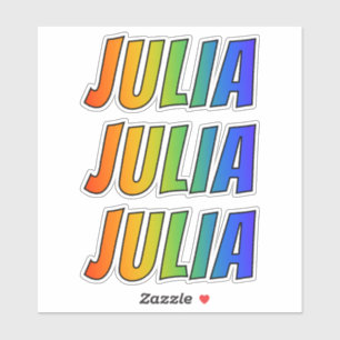 Sticker Prénom "JULIA" avec la coloration d'arc-en-ciel