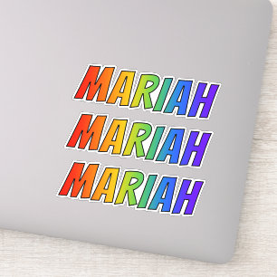 Sticker Prénom "MARIAH" avec la coloration d'arc-en-ciel
