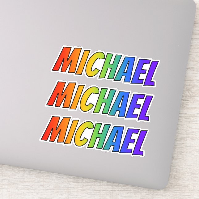 Sticker Prénom "MICHAEL" avec colorant arc-en-ciel amusant (Détail)