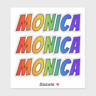 Sticker Prénom "MONICA" avec la coloration d'arc-en-ciel