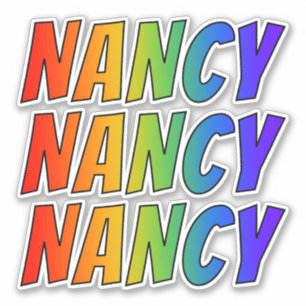 Sticker Prénom "NANCY" avec la coloration d'arc-en-ciel