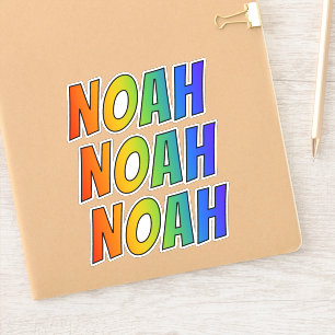 Sticker Prénom "NOAH" avec colorant arc-en-ciel amusant