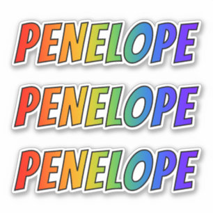 Sticker Prénom "PENELOPE" avec coloration arc-en-ciel amu