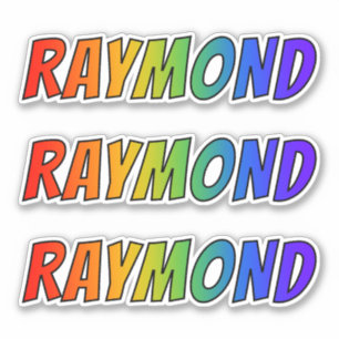 Sticker Prénom "RAYMOND" avec colorant arc-en-ciel amusant