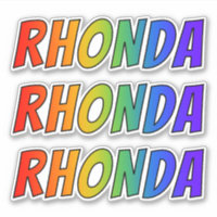 Prénom "RHONDA" avec colorant arc-en-ciel amusant