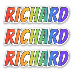 Sticker Prénom "RICHARD" avec colorant arc-en-ciel amusant