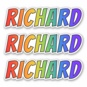 Sticker Prénom "RICHARD" avec la coloration d'arc-en-ciel