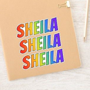 Sticker Prénom "SHEILA" avec colorant arc-en-ciel amusant