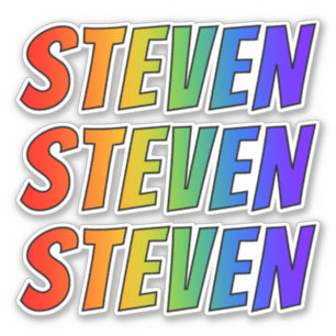 Sticker Prénom "STEVEN" avec colorant arc-en-ciel amusant