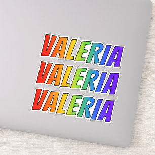 Sticker Prénom "VALERIA" avec la coloration d'arc-en-ciel