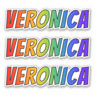 Sticker Prénom "Veronica" avec la coloration d'arc-en-cie
