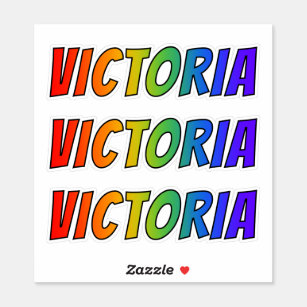 Sticker Prénom "VICTORIA" avec colorant arc-en-ciel amusan
