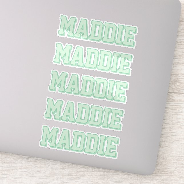 Sticker Préppy Green Name (Détail)