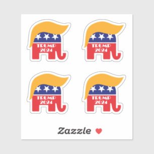 Sticker Président Trump 2024 GOP Républicain Éléphant Chev