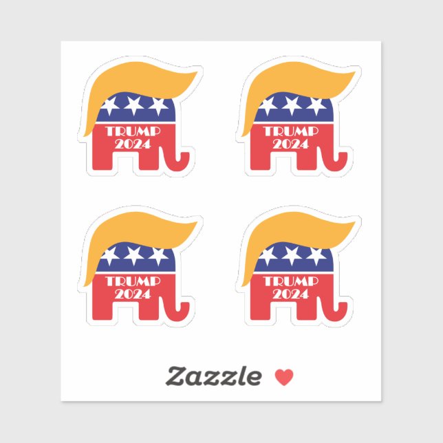 Sticker Président Trump 2024 République républicaine des c (Feuille)