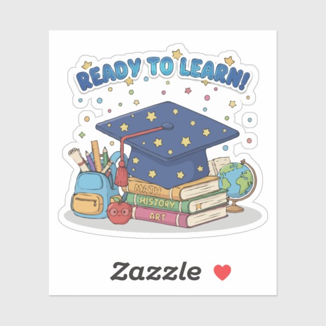 Sticker Prêt à Apprendre Fournitures Scolaires Mignonnes D (Feuille)
