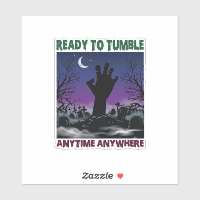 Sticker Prêt à Bascule Main de Zombie Halloween Cimetière  (Feuille)