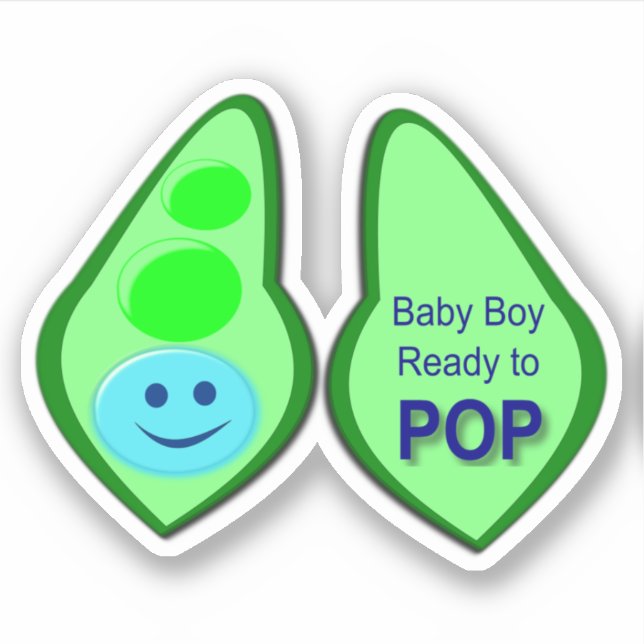 Sticker Prêt pour la pop Baby Boy Pea Blue (Devant)