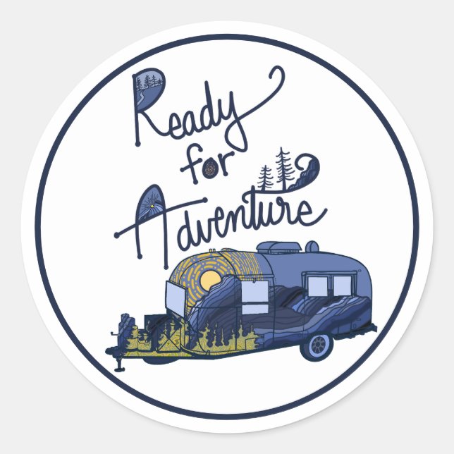 Sticker prêt pour l'aventure (Devant)