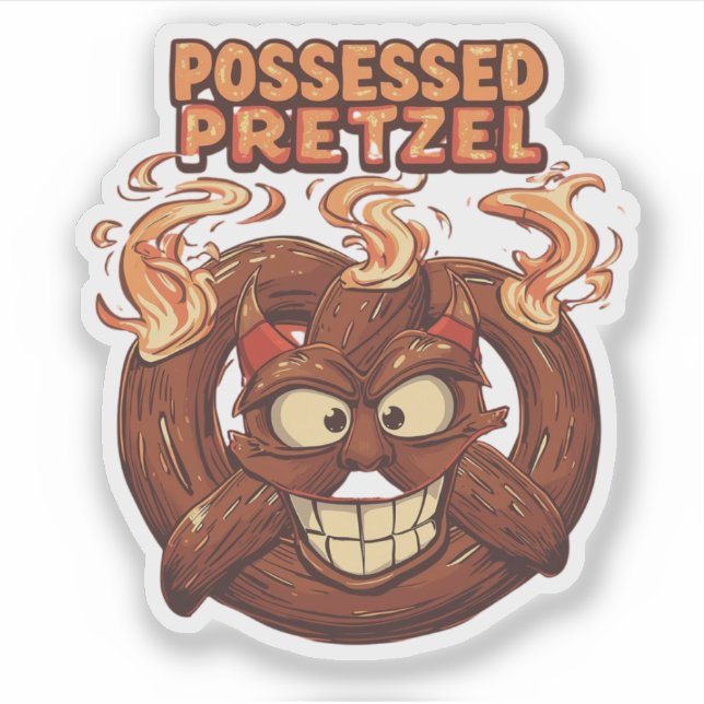 Sticker Pretzel Possédé Funny Halloween Pretzel Pun (Devant)