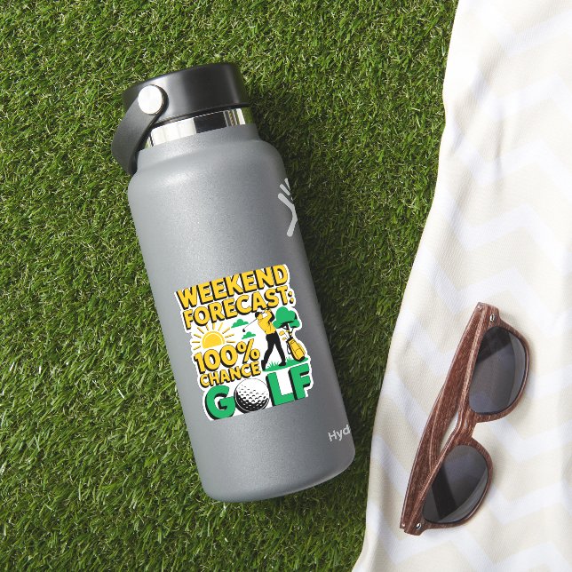 Sticker Prévision de fin de semaine 100% Chance de golf (HydroFlask Insitu)