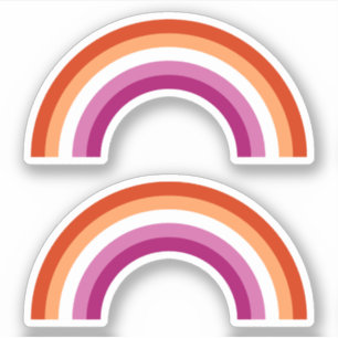 Sticker Pride lesbienne arc-en-ciel