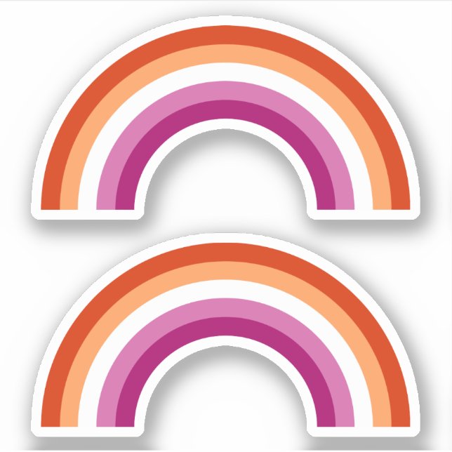 Sticker Pride lesbienne arc-en-ciel (Devant)