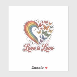 Sticker Pride Papillon Cœur Amour Est Amour Conception de