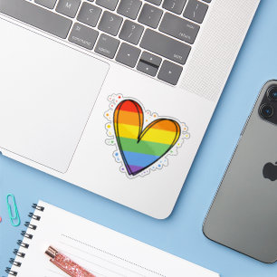 Sticker Pride Rainbow LGBTQ Mariage cardiaque