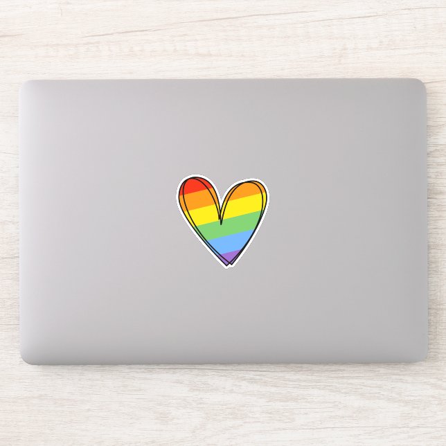 Sticker Pride Rainbow LGBTQ Mariage cardiaque (Ordinateur)