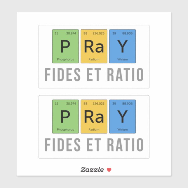 Sticker Prier : Fides et Ratio (Foi et Raison) (Feuille)