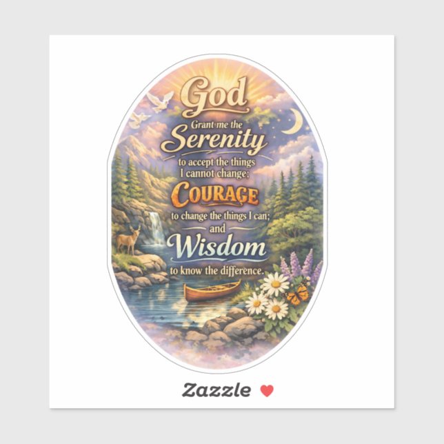 Sticker Prière de sérénité (Feuille)
