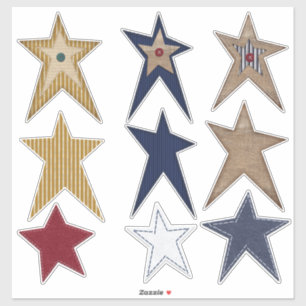Sticker Prim Stars Semblent Écouter Burlap Look Amusant