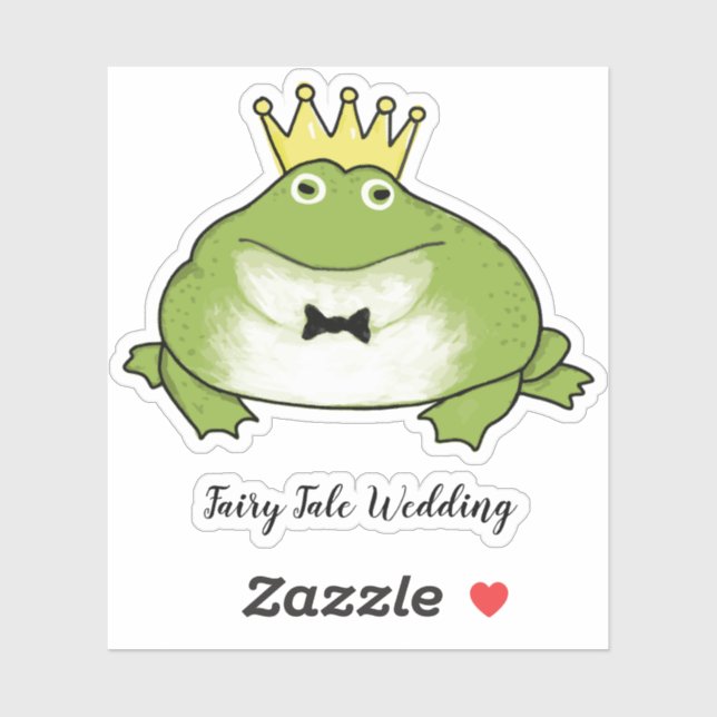 Sticker Prince de grenouille - Mariage de conte de fées -  (Feuille)