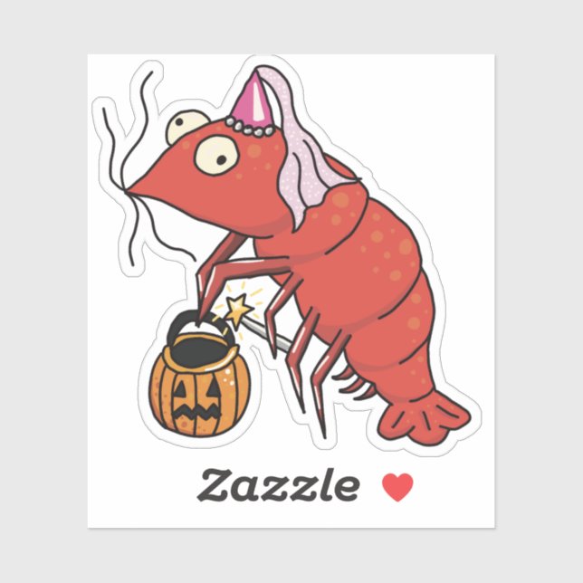 Sticker Princess Halloween crevettes Trick ou traitement (Feuille)
