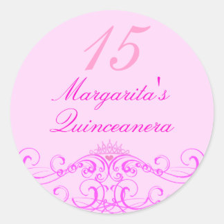 Sticker Princess Tiara Pink Quinceanera