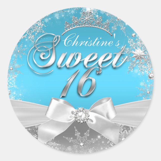 Sticker Princess Winter Wonderland Blue Sweet 16 (Devant)