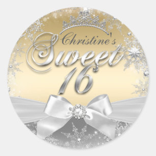 Sticker Princess Winter Wonderland Gold Sweet 16