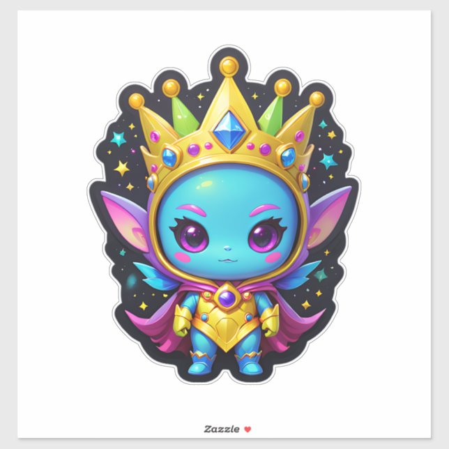 Sticker Princesse Alien bleue (Feuille)