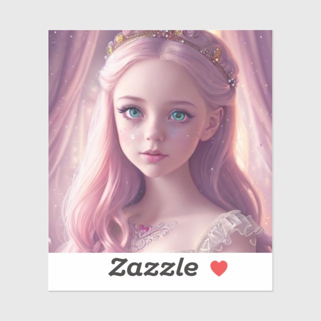 Sticker Princesse Étincelante Bleue Oeil (Feuille)