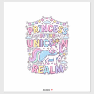 Sticker Princesse Licorne du Royaume Licorne Charmant POD