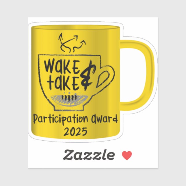 Sticker Prix de participation à l'invitation Wake & Take 2 (Feuille)