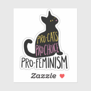 Sticker Pro-chats pro-choix pro-féminisme chat noir