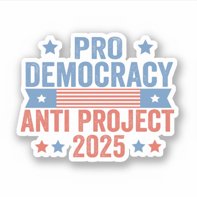 Sticker Pro Democracy Anti Project 2025 Trump républicain (Devant)