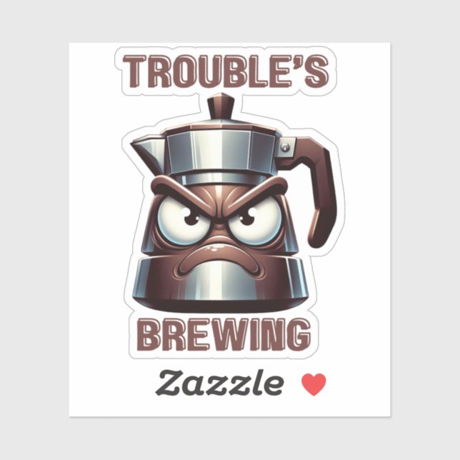 Sticker Problème de brassage - Moka Espresso Pot en colère (Feuille)