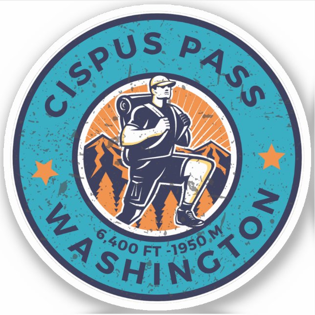 Sticker procès alpins de cipus pass randonnée washington (Devant)