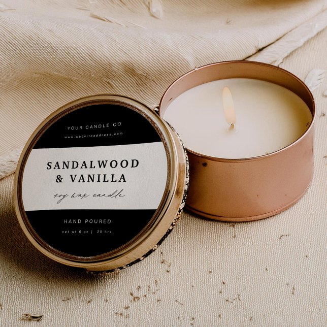 Sticker produit Étiquette de marque de bougie mode (Créateur téléchargé)