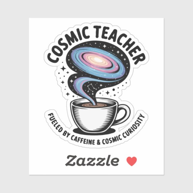 Sticker  Professeur Cosmique | Café et Curiosité de la Gal (Feuille)